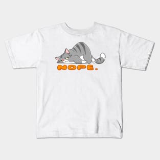 Nope Lazy Cat Kids T-Shirt